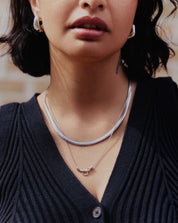 Flat Snake Chain Necklace | Rhodium Plated on Recycled Sterling Silver