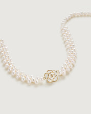 Floriography Camellia Pearl Weaving Necklace