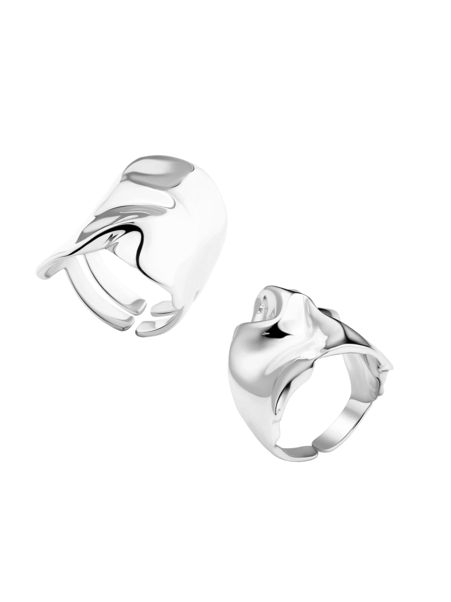 Flow Combination Rings - Silver