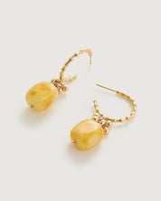 Flower Amber Earring