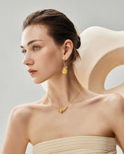 Flower Amber Earring