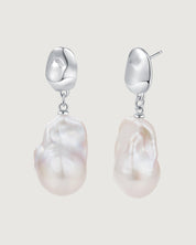 Glimmering Waves Baroque Pearl Earring