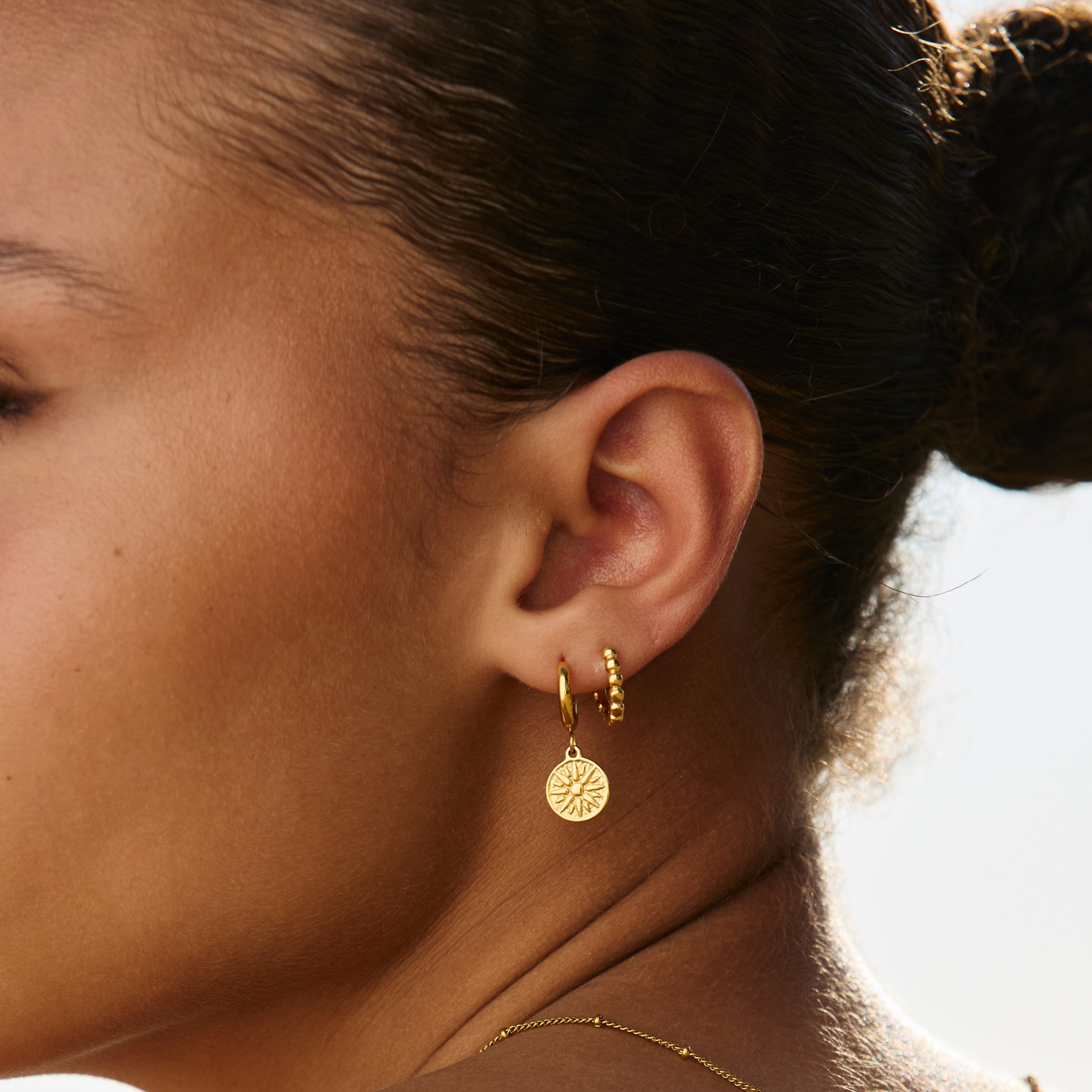 Beaded Hoops Earrings