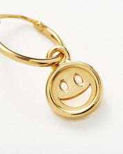 Good Vibes Happy Face Mini Charm Hoop Earrings