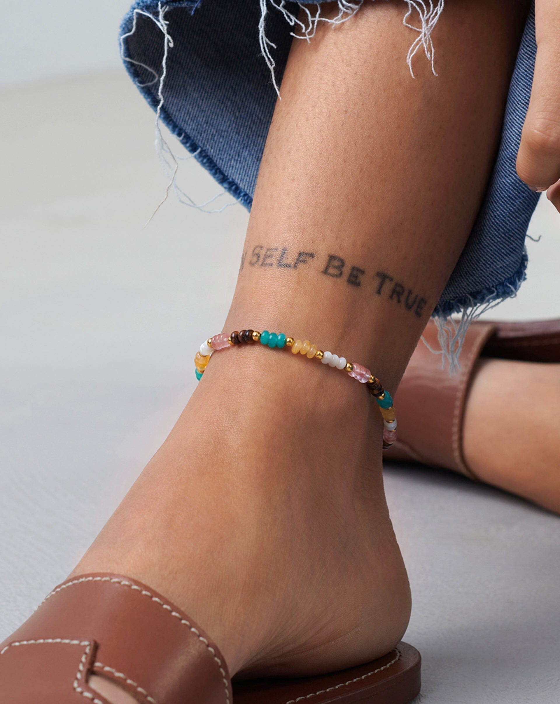 Good Vibes Multi Beaded Anklet