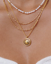 Good Vibes Sunshine Medallion Pendant Necklace