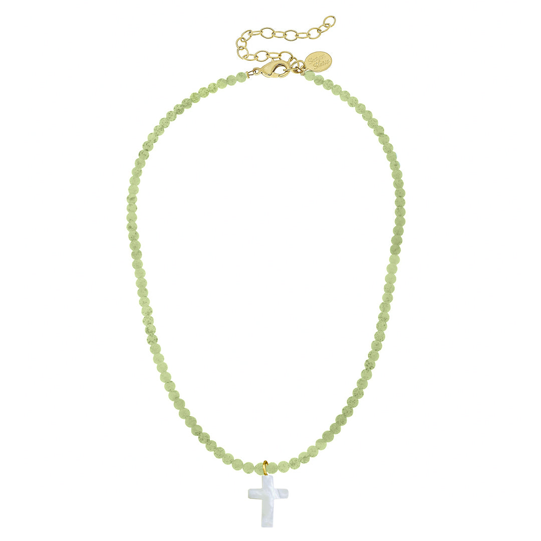 Alys Pearl Cross Necklace