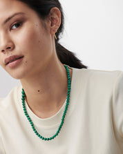 Graduated Sphere T-Bar Necklace | 18k Gold Plated/Malachite