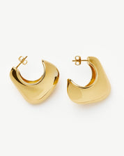 Hera Dome Large Hoop Earrings | 18k Gold Plated