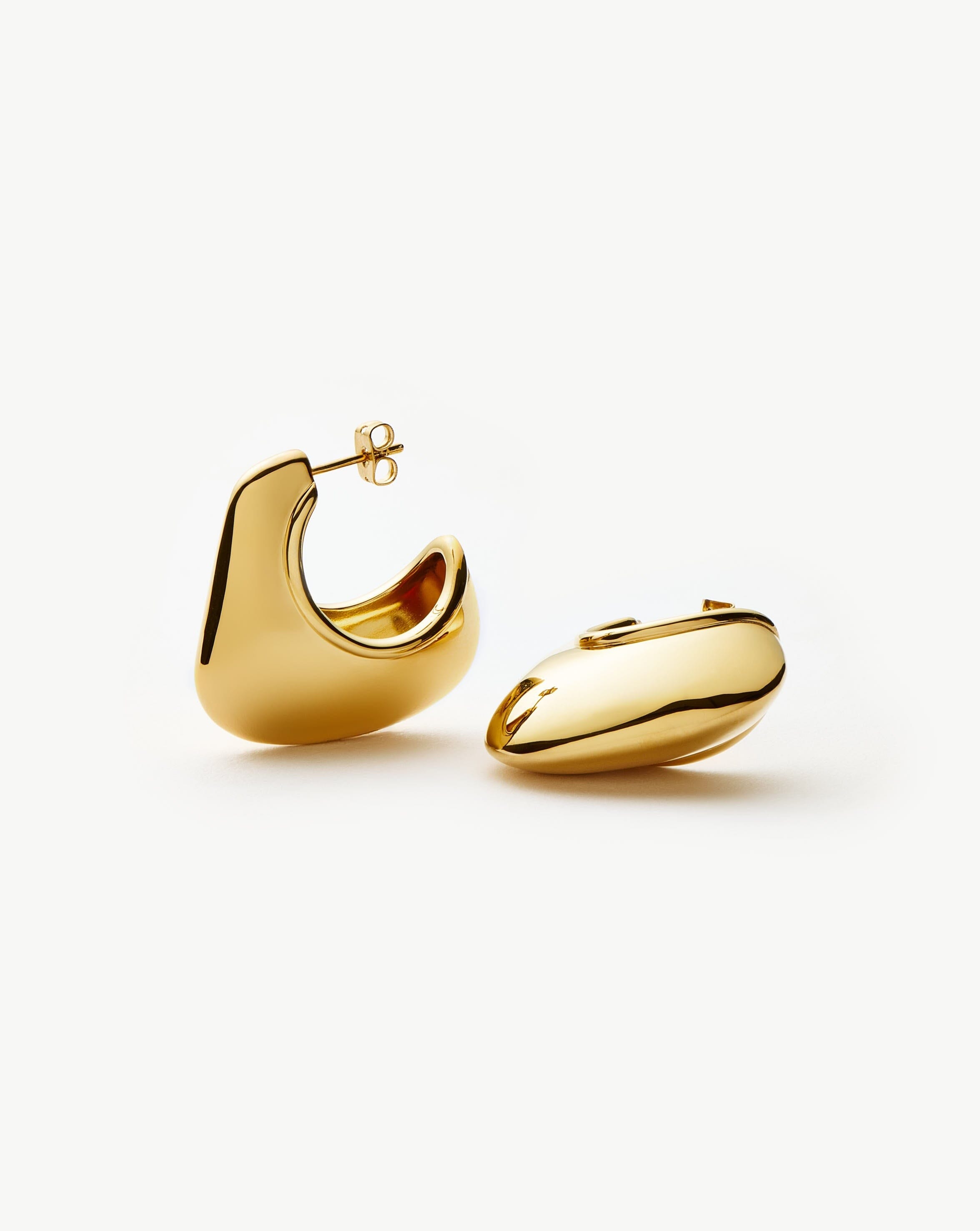 Hera Dome Large Hoop Earrings | 18k Gold Plated