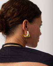 Hera Dome Large Hoop Earrings | 18k Gold Plated