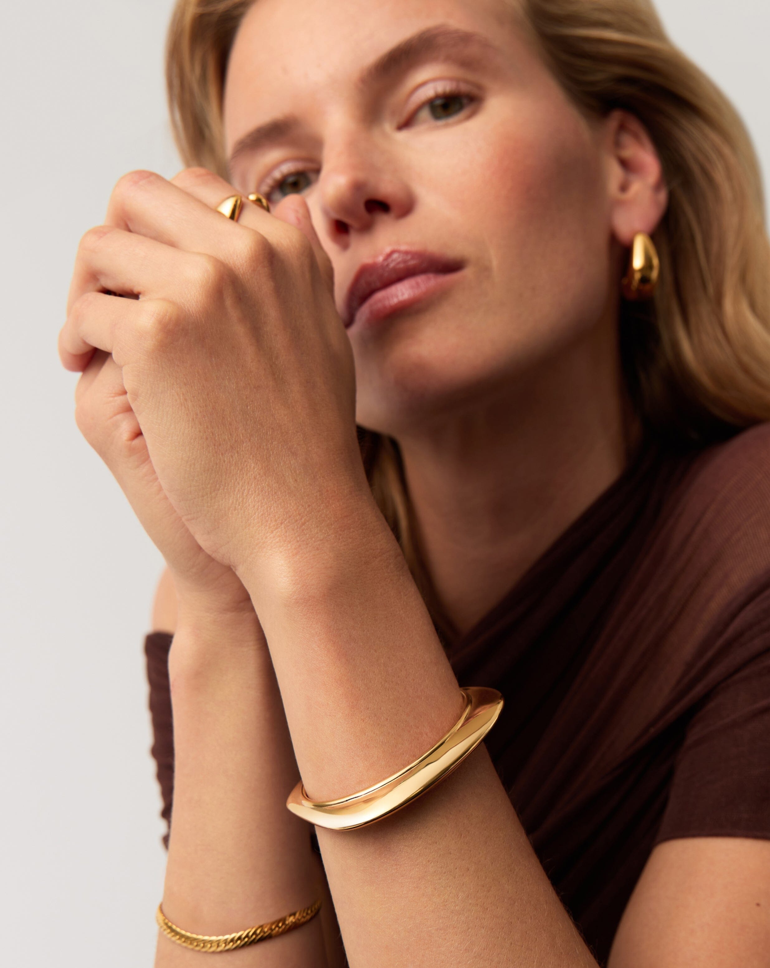 Hera Dome Statement Cuff Bracelet | 18k Gold Plated