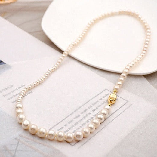 Long Gradual Pearls Necklace