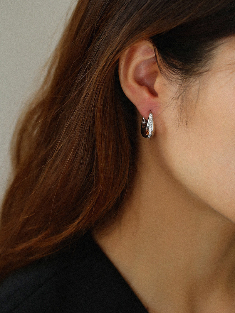 U Shape CZ Earrings