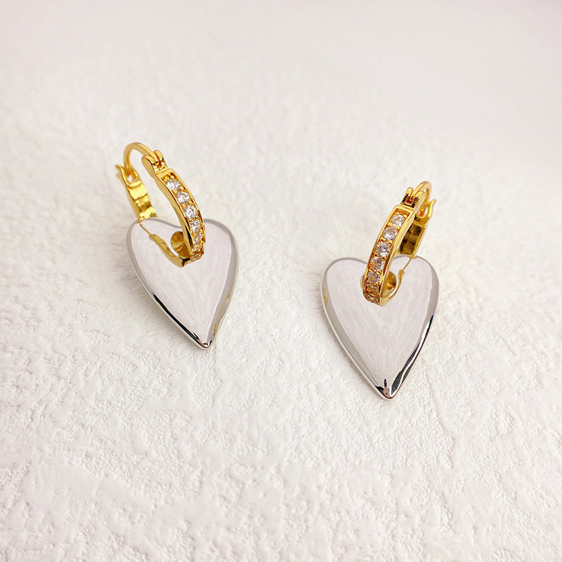 CZ Cute Heart Earrings