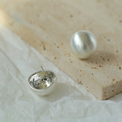 Shine Brushed Button Earrings