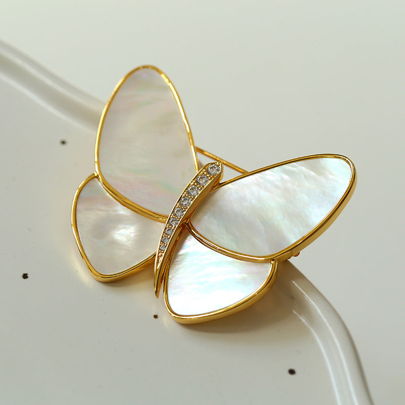 Mother of Shell Butterfly Brooch