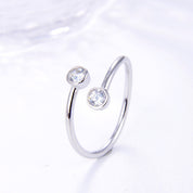 Dual CZ Classic Ring