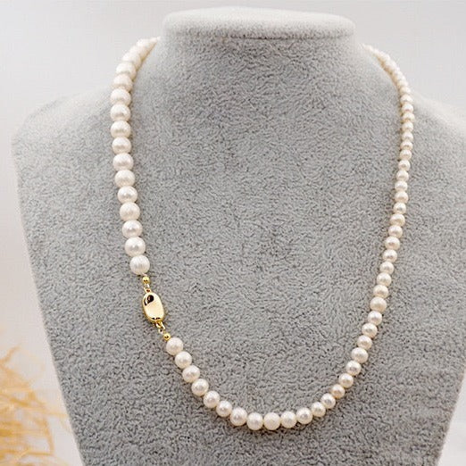 Long Gradual Pearls Necklace