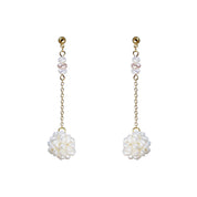 Flower Pearls Drop Earrings