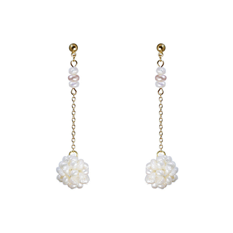 Flower Pearls Drop Earrings