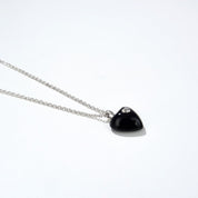 Black Agate Heart Necklace Earrings (Purchase Individually)