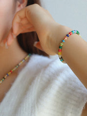 Multi-Gems Colorful Necklace and Bracelet ( Purchase Individually)