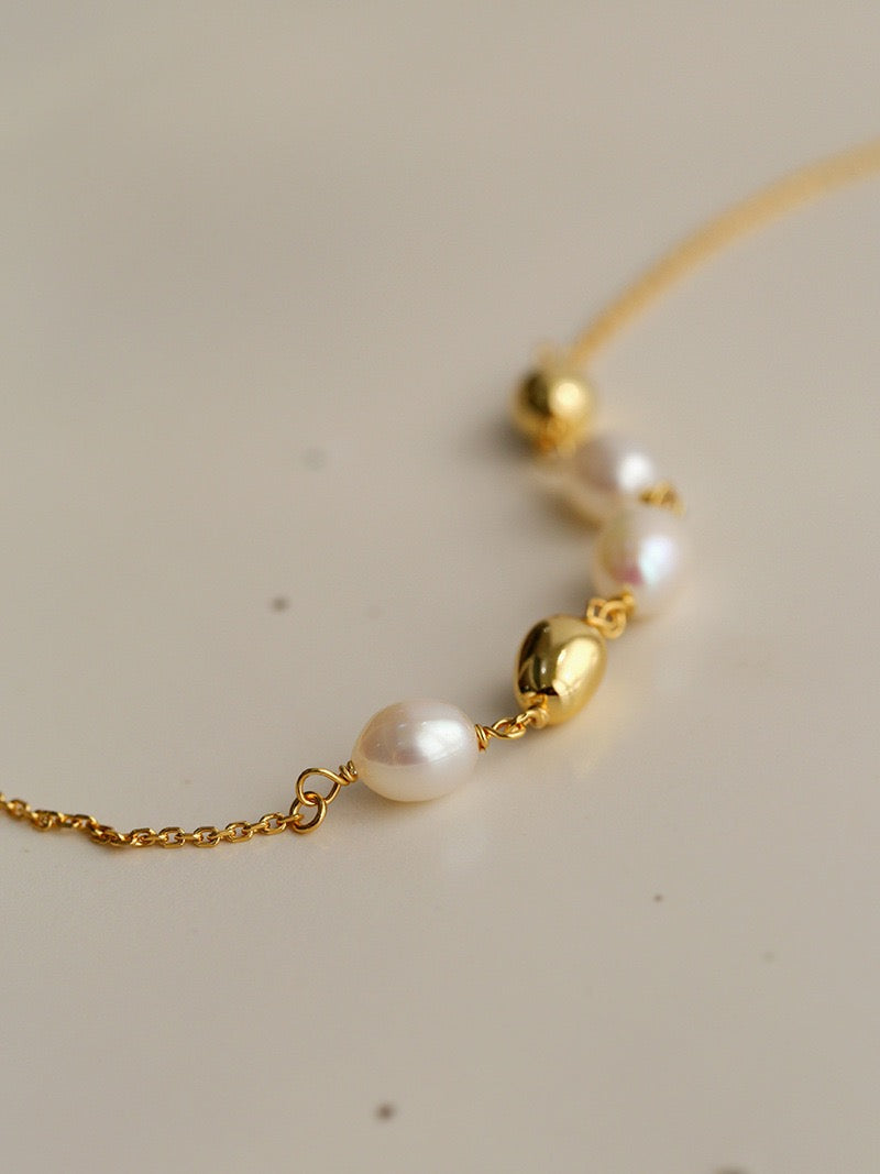 Gold Bean Pearl Bracelet