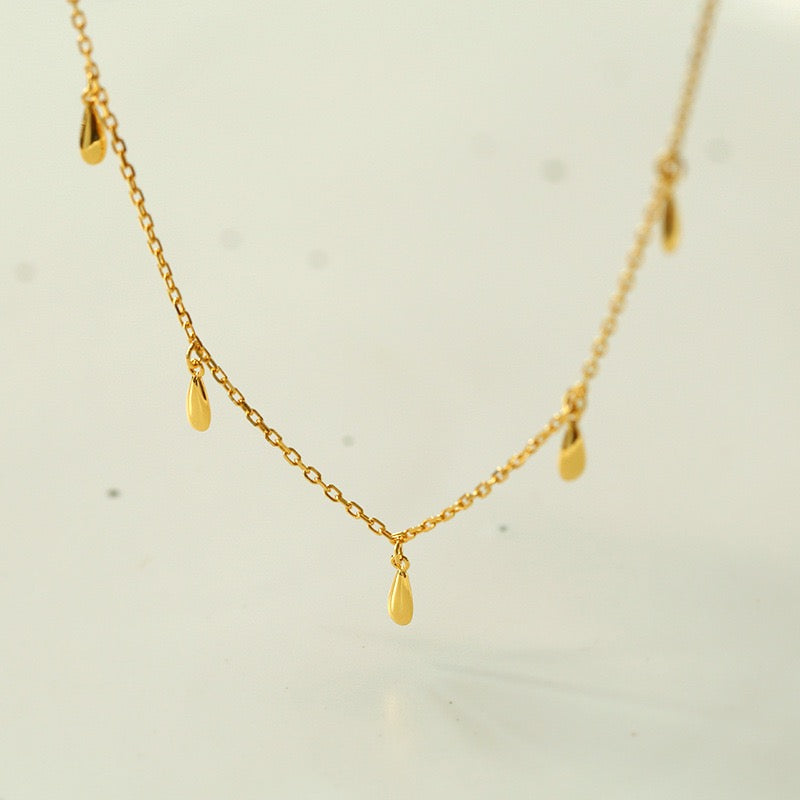 Teardrop Pendant Neckace Gold Vermeil