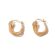 Strip Hoop CZ Earrings