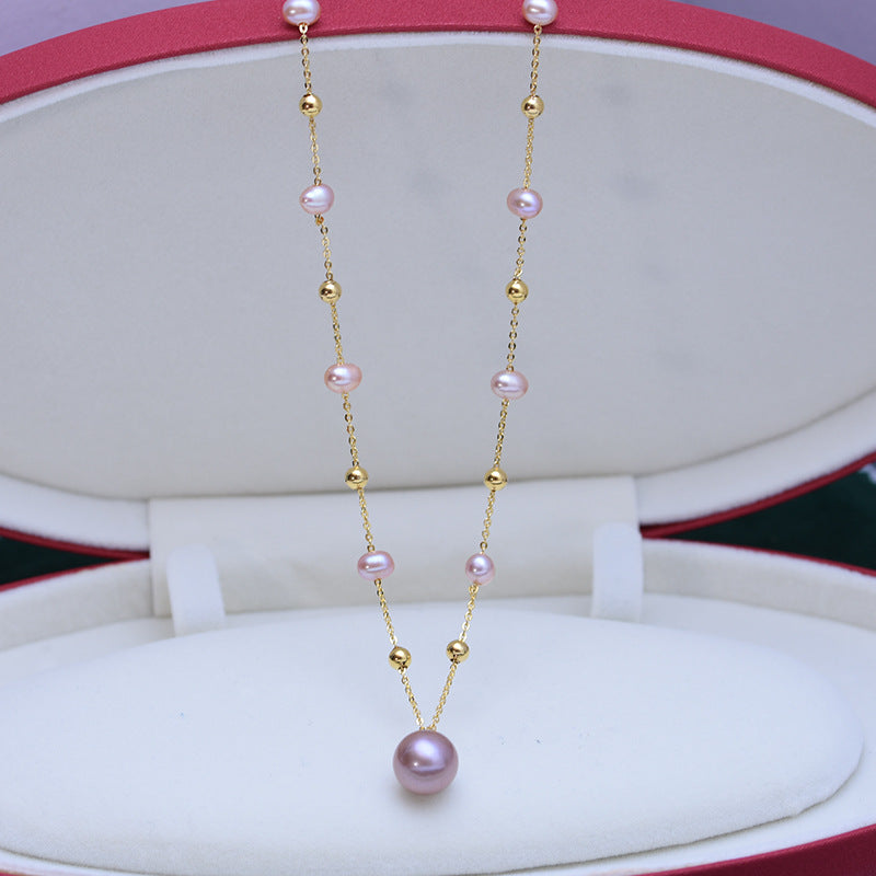 Pearl Teardrop Pendant Beaded Necklace