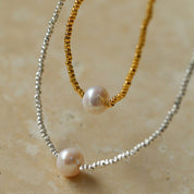 Disco Bead Freshwater Pearl Necklace