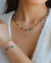 Multi-Gems Colorful Necklace and Bracelet ( Purchase Individually)