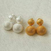 Dual Ball Gold Earrings