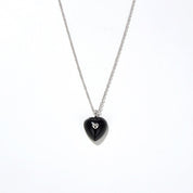 Black Agate Heart Necklace Earrings (Purchase Individually)