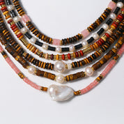 Pink Tiger's Eye Gemstone Necklace