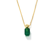 Green Agate Necklace Gold Vermeil