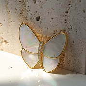 Mother of Shell Butterfly Brooch