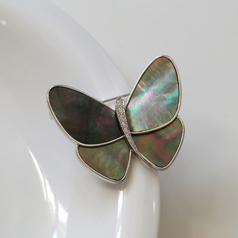 Mother of Shell Butterfly Brooch