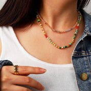 Multi-Gems Colorful Necklace and Bracelet ( Purchase Individually)