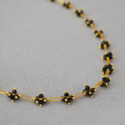 Handwoven Shimmering Black Crystal Necklace