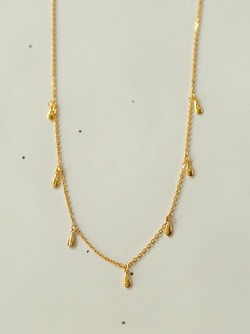 Teardrop Pendant Neckace Gold Vermeil