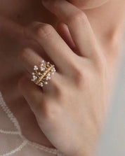 Dainty Mini Pearls Ring