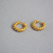 Gold Twisted Hoop Earrings