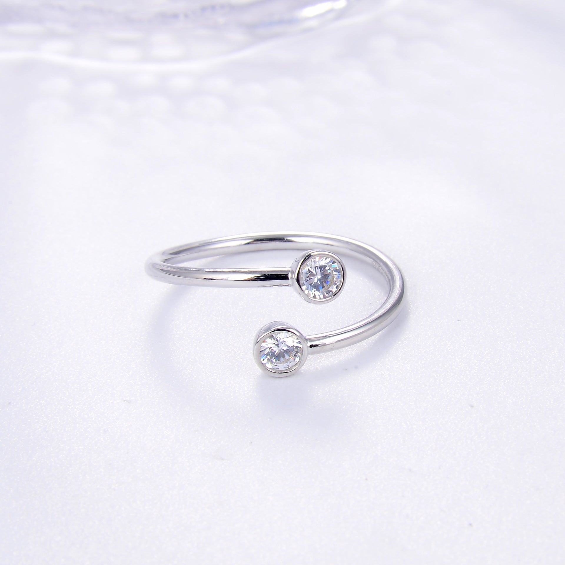 Dual CZ Classic Ring