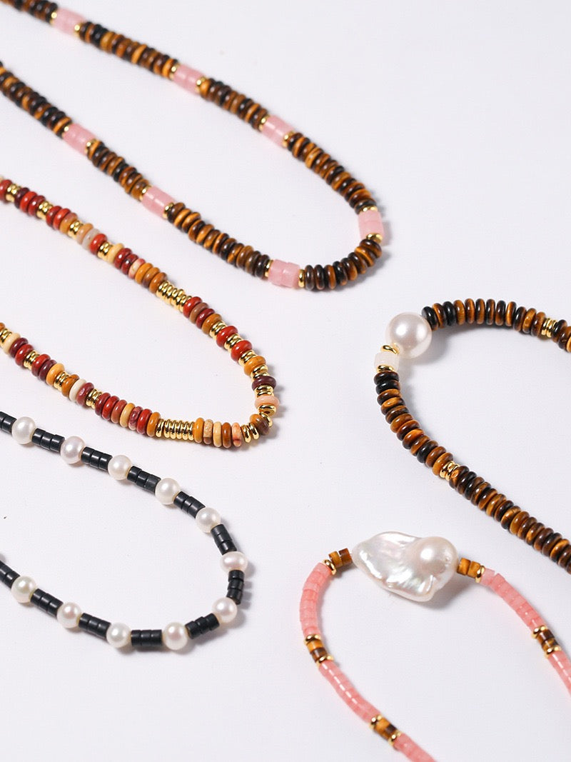 Pink Tiger's Eye Gemstone Necklace