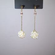 Flower Pearls Drop Earrings