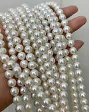 6-8mm White Freshwater Pearl Strand Necklace