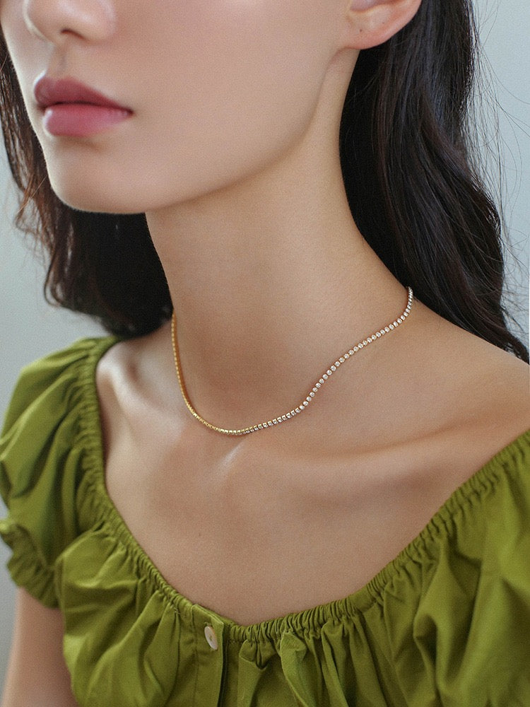 Layered Shine Heart CZ Cuba Chain Necklaces