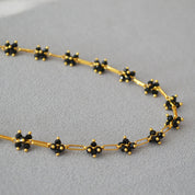 Handwoven Shimmering Black Crystal Necklace